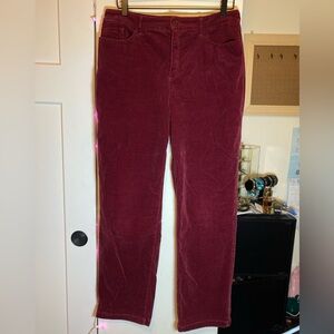 Croft & Barrow Burgundy Corduroy Straight Leg Pants Size 12 Stretch EUC